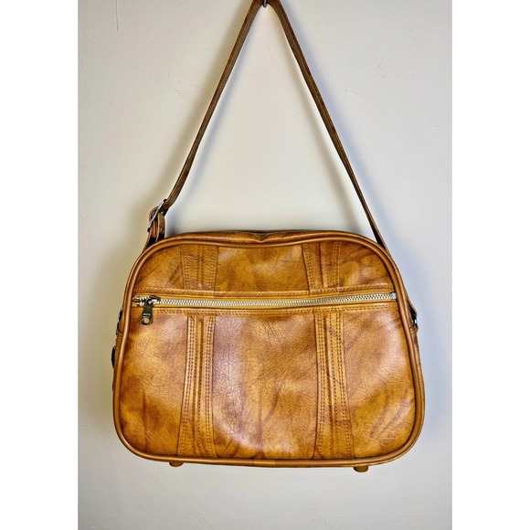 Vintage American Tourister Brown Carry-On Shoulder Bag Lock & Key Travel Luggage - Picture 2 of 11